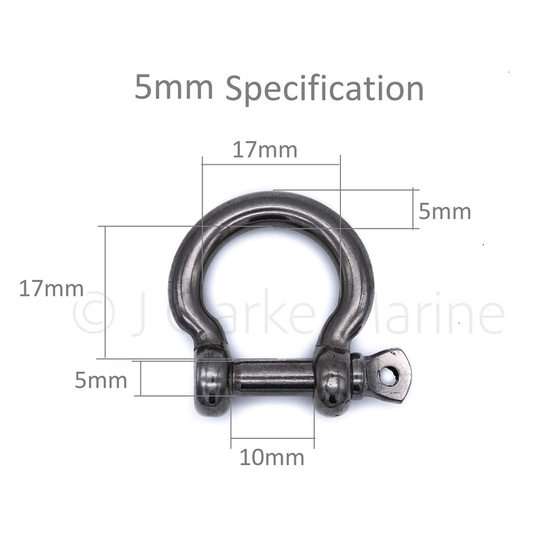 Bow Shackle Rigging Marine Stainless Steel 316 A4 Shackles 4mm