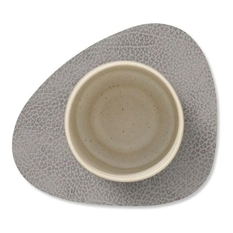 Lind DNA Curve 98863 Glass Coaster Recycled Leather Hippo Anthracite