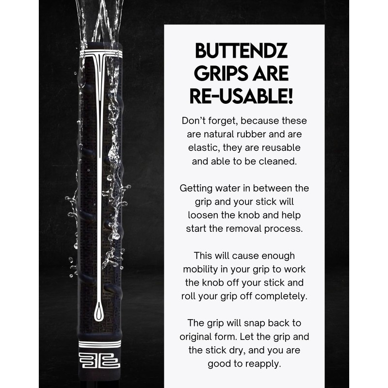 Buttendz TWIRL88 Hockey Stick Replacement Grip - Thin Knob Player