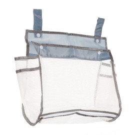 PATIKIL Mesh Beach Bag, Large Openings Bath Supplies Organizers Bathroom Storage Hanging Bag, Gray