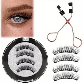Unbranded Magnetic Eyelash Kit 4 Pairs | Glue-Free | Reusable | Natural to Glam Looks