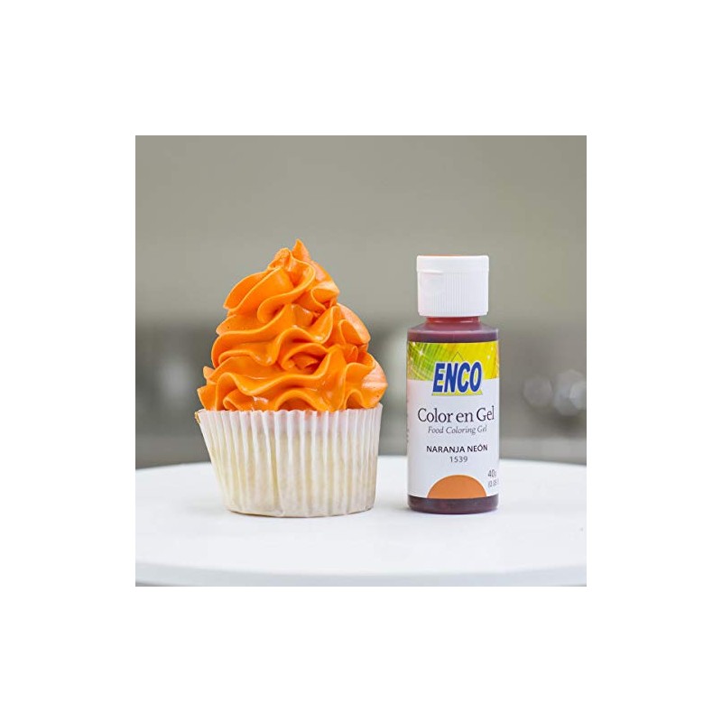 Color Gel Naranja Neon Comestible Repostería Enco 1539
