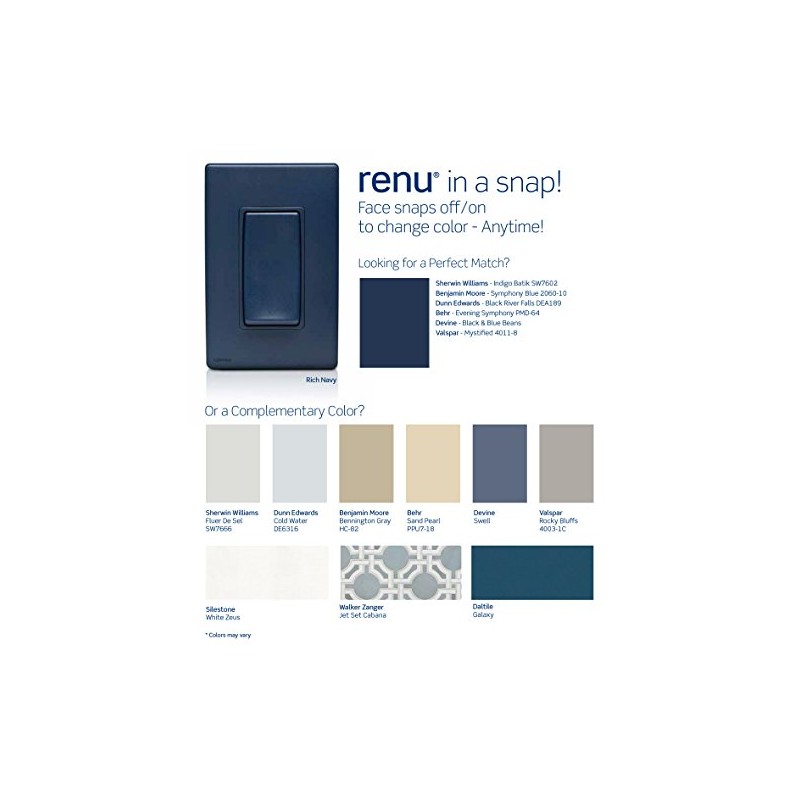 Leviton Renu Coordinating Remote Dimmer Color Change Kit, RKDCD-RN, Rich