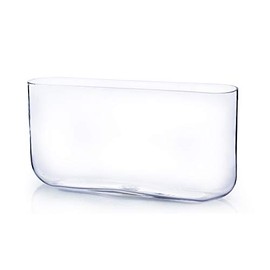 WGV Long Rectangle Block Vase, Width 3", Length 16", Height 8", Clear Round Corners Glass Floral Container Wedding Party Event Decor, 1 Piece