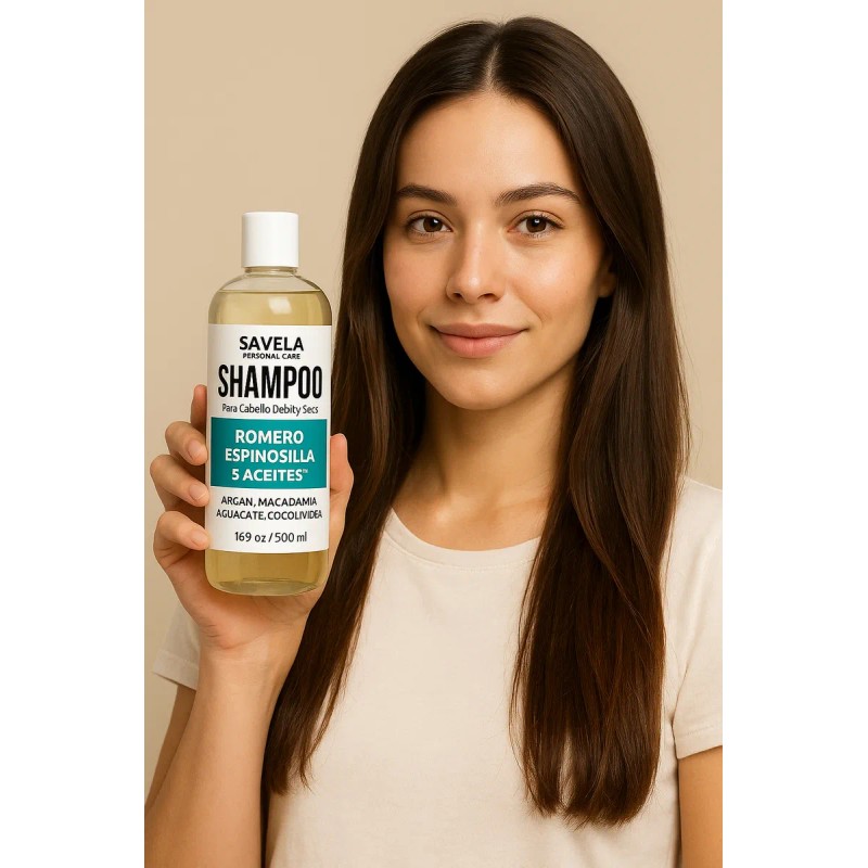 Shampoo Romero, Espinosilla Y 5 Aceites 500ml, Hidratante