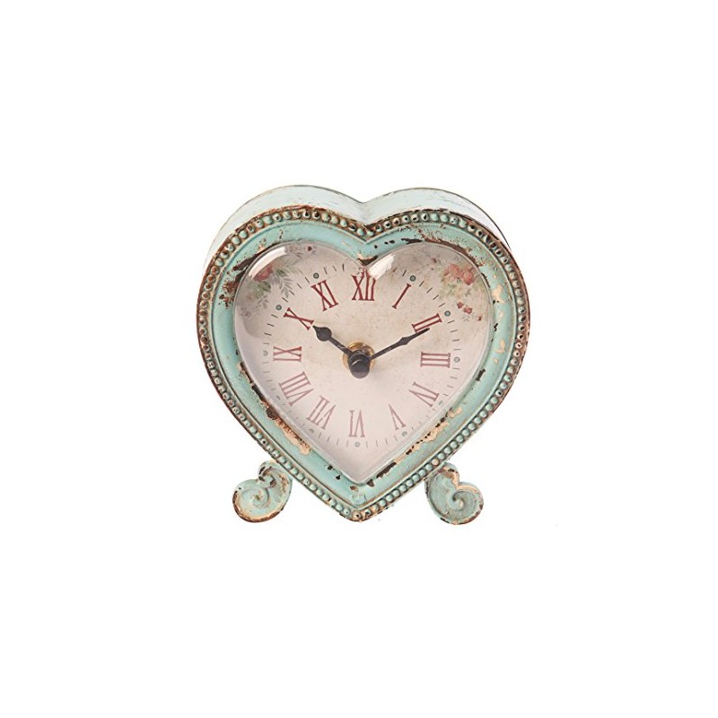 Sass & Belle Boudoir Heart Clock Duck Egg