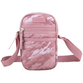BODHI Quilted Adjustable Crossbody Sling Compact Backpack Gear Bag Hiking Daypack Travel Shoulder Bag, Pink Camo