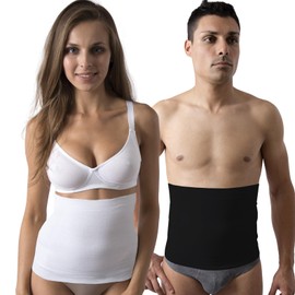 Beman - 711 Cotton Compression Bench Men Women Lumbar Support Elastic Belly Band Anti-Allergic Back Band H.27cm (S, White)