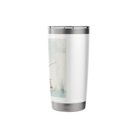 Cute Elephant Fishing in Watercolor Style Stainless Steel Insulated Tumbler