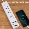 Importeek Multicontacto Cargador Barra Usb Supresor Picos Escritorio