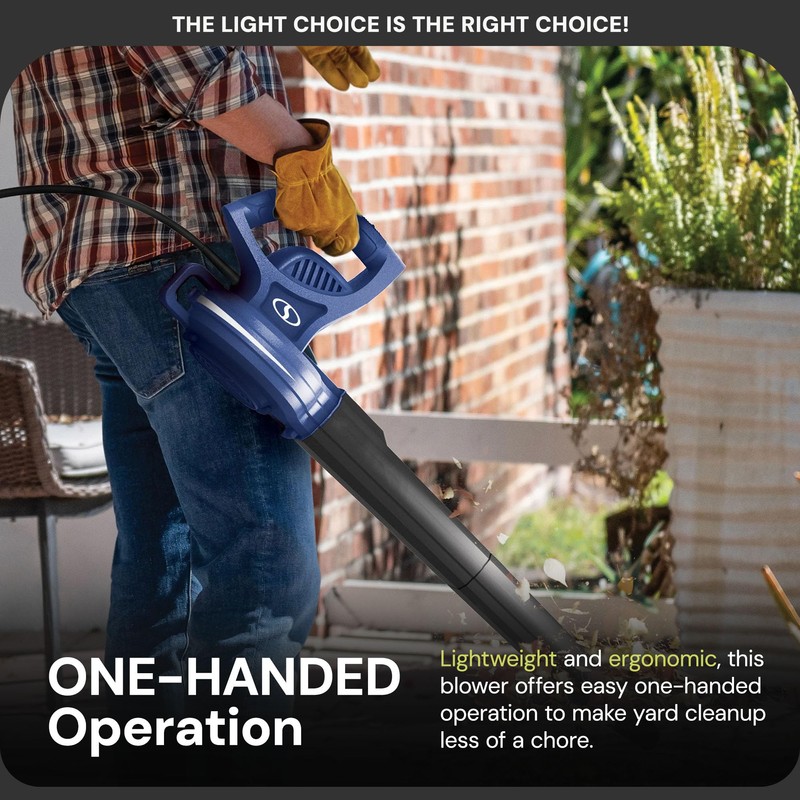 Sun Joe Corded Electric Leaf Blower Machine, 155 MPH, 260