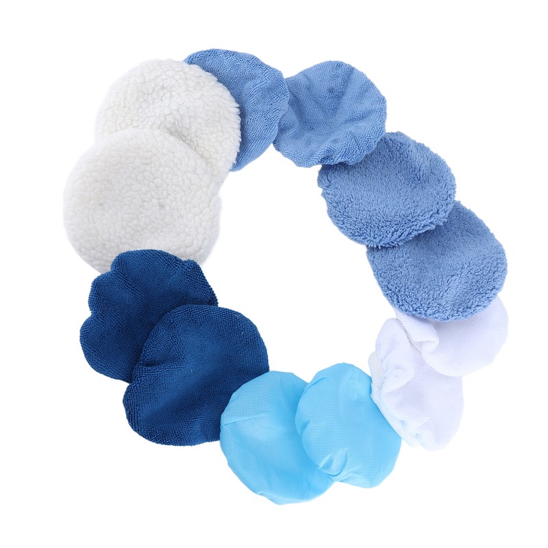 28Pcs Buffer Bonnets 4 Materials Polishing Waxers Pads Bonnet for