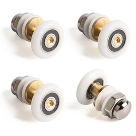 SPDYCESS 4 PCS Shower Door Rollers 25mm Eccentric, Bathroom Door Replacement Wheels Runners Pulleys for Sliding Curved or Flat Shower Doors, Shower Door Parts