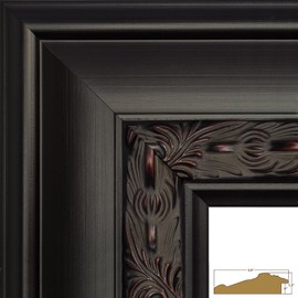 Craig Frames Gotham, 12 by 18-Inch Picture Frame, Ornate Black with Red Tones