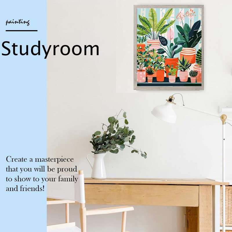 Fan House Paint by Numbers Adult Plants DIY Oil Painting