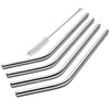 SipWell Stainless Steel Drinking Straws Set of 4, Curved metal