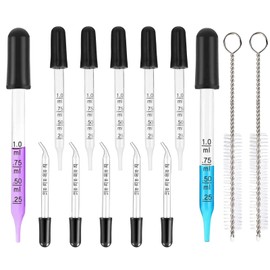 Glass Pipette, Glass Liquid Drops, 1 ml Glass Pipette with Rubber Head, Glass Dropper, Liquid Pipette, Drip Pipette, 1 ml, for Essential Oil Makeup Art Liquid Plant