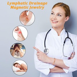 Cigmag 9X Lymphatic Drainage Copper Magnetic Bracelet for Women 99% Solid Pure Copper Ultra Strength Magnet Adjustable Brazaletes Cuff Bangle with Gift Box (Rose Gold Crystal Plum Pattern)