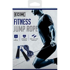 EDX by Endurance Fitness Jump Rope for Fitness, Workout, Exersise - Tange-Free, Hand Grip | 10 ft, Navy