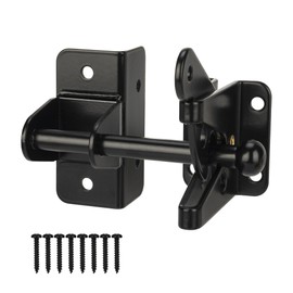 HILLMASTER Self Locking Gate Latch for Wooden Fence,Heavy Duty Gravity Fence Latch Privacy Door Latch for Wood Gate,Metal Gates,Vinyl Fence,Gate Hardware Gate Door Lock for Outdoor Pool,Black Finish