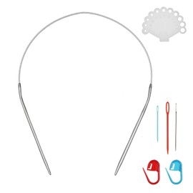17inch (43cm) Stainless Steel Circular Knitting Needle Size US 4 (3.5mm) Metal Knitting Needles Set for Making Sweater Shawl Scarf