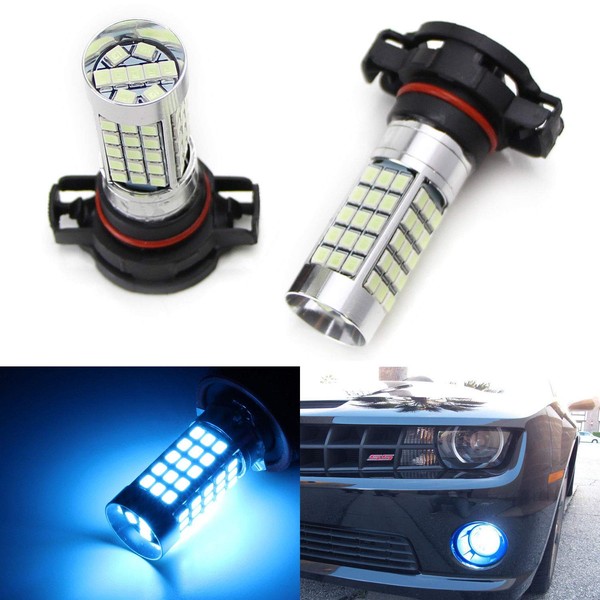 iJDMTOY (2) 10000K Ice Blue 69-SMD 5202 2504 PSX24W LED Bulbs Compatible With Daytime Running Lights or Fog Light Replacements