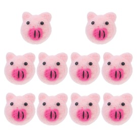 SEWACC 10 Pcs Felt Pig Hair Band Felt Felted Brooch Kits Elk Decor Felt Pig Shape Charm Hair Clip DIY Craft Ornaments for Crafts Decorations DIY Charm Mini Accessories Wool Felt