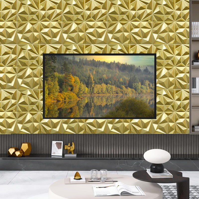 LEVOWAY 33 Pack 3D Modern Diamond Wall Panels for Interior