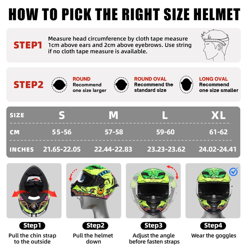 TRIANGLE Motorcycle Helmets Full face Helmet for Adults Men and