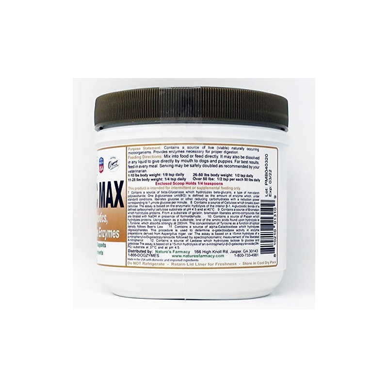 Dogzymes Probiotic Max -10 Billion CFU's Probiotics, Prebiotics, Digestive Enzymes