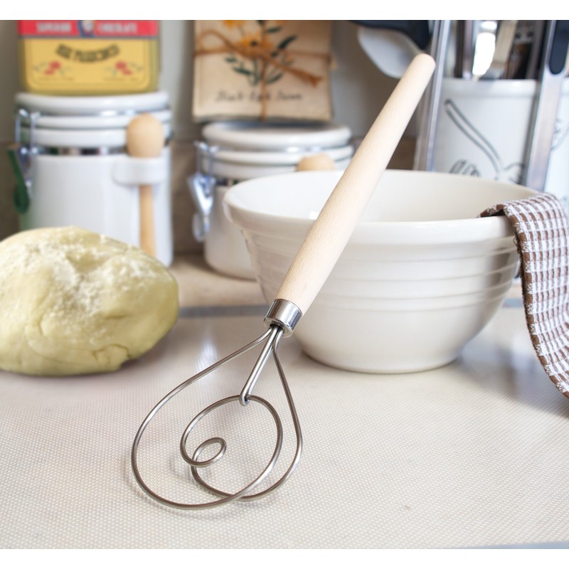 Fox Run 5836 Danish Dough Whisk, Stainless Steel/Wood