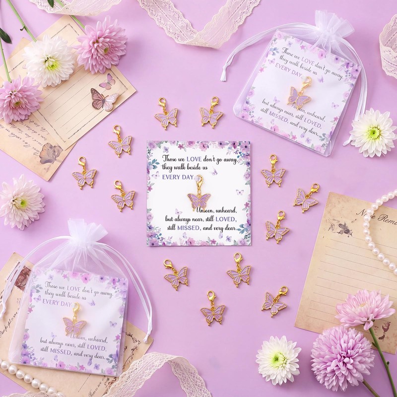 50 Set Light Purple Butterfly Funeral Favors Celebration of Life