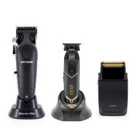 XPERSIS PRO Optimum Hair Clippers for Mens,Barbers Professional Cordless Hair Clippers + Cordless Hair Trimmers Ego Brushless and DLC Blade+Electric Razor Foil Shaver with Sharp Blades Black