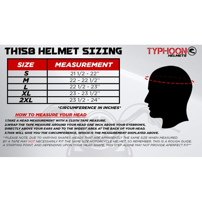 Typhoon TH158 Adult Modular Motorcycle Helmet DOT Dual Visor Full