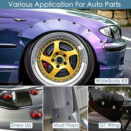 Rolling Gears 48-Piece M6 Silver Tapered Anodized Aluminum Washer Bolt Kit, Hardware Kit for Widebody, Fender Flares, Bumpers, Mud Flaps and Engine Bay Dress-Up