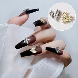 45Pcs 3D Heart Nail Charms Valentine's Alloy Gold Sliver White Art Nail Supplies for Acrylic Nails Valentine's Design Cute Heart Nail Gems and Charms Nail Jewelry for Women DIY Nail Decor Accessories