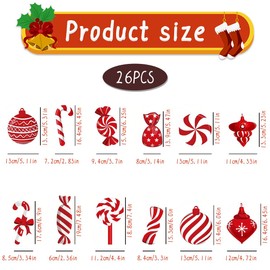 Thyonta 26 Pcs Ceiling Christmas Decorations Set Vibrant Colors Holiday Atmosphere Candy Swirl Hanging Easy to Use Ornaments Merry Christmas Party Decor for Celebratory Environment