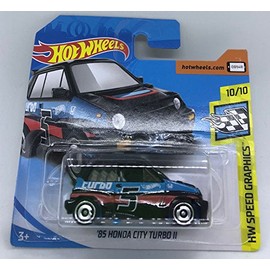 Hot Wheels 2018 '85 Honda City Turbo II Black 10/10 HW Speed Graphics 190/365 (Short Card)