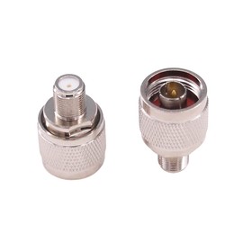 RFaha 2pcs N to F Coax Adapter N type Male to F type Female RF Coaxial Connector for Antenna Router Booster Systems(F112-2)