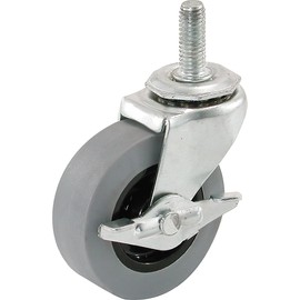 Shepherd Hardware 3259 2-1/2" Threaded Stem TPR Caster with Brake, 90-lb Load Capacity