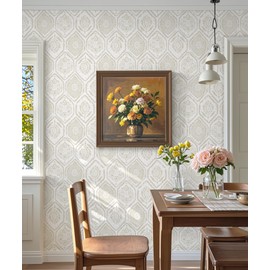 HeloHo Peel and Stick Wallpaper Boho Contact Paper Beige Modern Wall Paper Removable Self Adhesive Geometric Wallpapers for Bedroom Bathroom Cabinet Vinyl Rolls 197"x17.3"