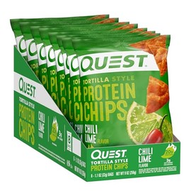 Quest Nutrition Tortilla Style Protein Chips, Chili Lime, Low Carb, Gluten Free, Baked, 1.1 Ounce (Pack of 8)