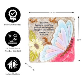 Evergreen Beautiful Memories Garden Memorial Stone | Outdoor Safe | 10-Inch | Remembrance Gift Statuary | Décor for Homes, Lawn and Garden