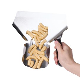 JAKOUE Right-Handle Stainless Steel Popcorn Scoop, Commercial Popcorn Machine Supplies, Filler Tool for Snack Containers