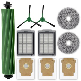 (10 Pack) Plus 405 Combo Replacement Parts for iRobot Plus 505 Combo robot/Plus 405 Combo Robot Vacuum, 1 Roller Brush, 3 Dust Bags, 2 Mop Pads, 2 Side Brushes, 2 HEPA Filters