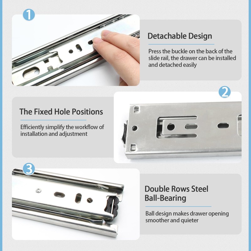 Dijedev 10 Inch Full Extension Ball Bearing Drawer Slides, 1
