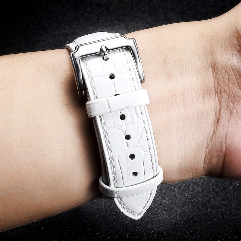 BINLUN Leather Watch Strap Quick Release Replacement Crocodile Leather Watch