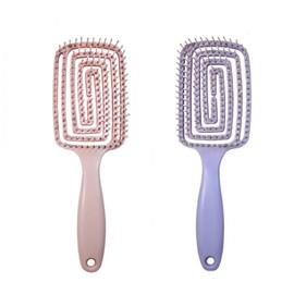 Root Volume Air Hole Hair Brush & Soft Beauty Comb Light Pink (FL) 3ea