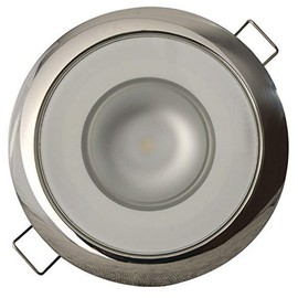 Lumitec Mirage SS Polished Bezel Exterior and Interior Flush Mount LED Down Light White Dimming Blue Dimming 113111