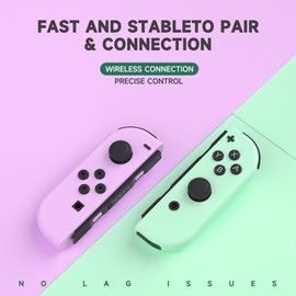 Joy Cons for Switch Controllers, Wireless Replacement for Switch Joycons, Left and Right Switch Controllers Joycon Support Sports Dual Vibration/Wake-up/Motion Control